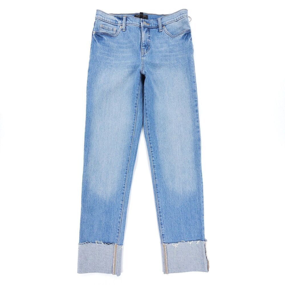 NEW Banana Republic Slouch Jean Cuff Raw Hem Straight High Rise 90s Quiet Luxury